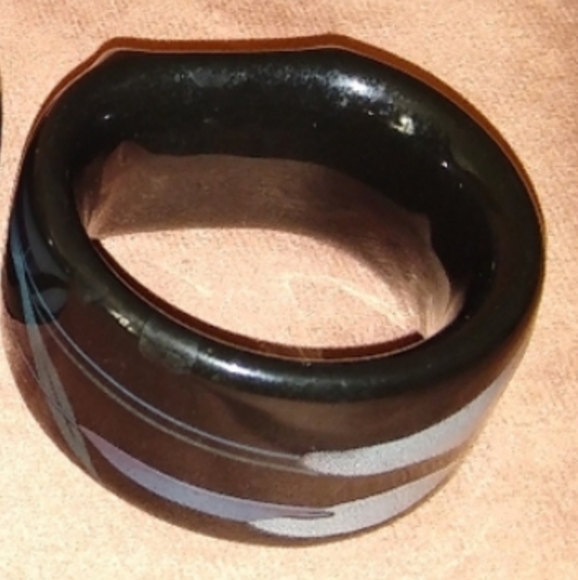 Vintage 80s 90s Goth Mikasa Opus Black Calla Lily Floral Napkin Rings Whimsygoth - Picture 4 of 10